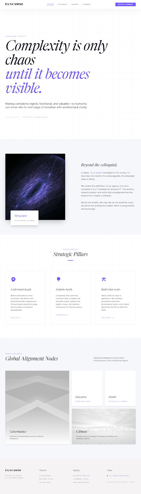 Preview of the Pristine Mandate example screen